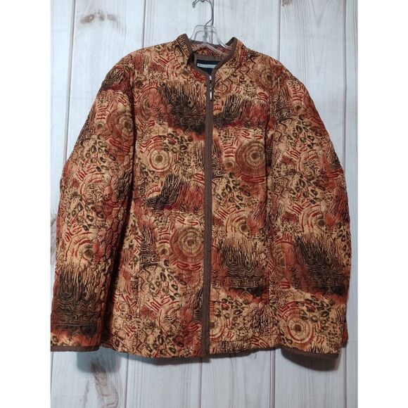Requirements Jacket Ladies 2x Brown‎ Orange Quilted Light Weight - Picture 1 of 6